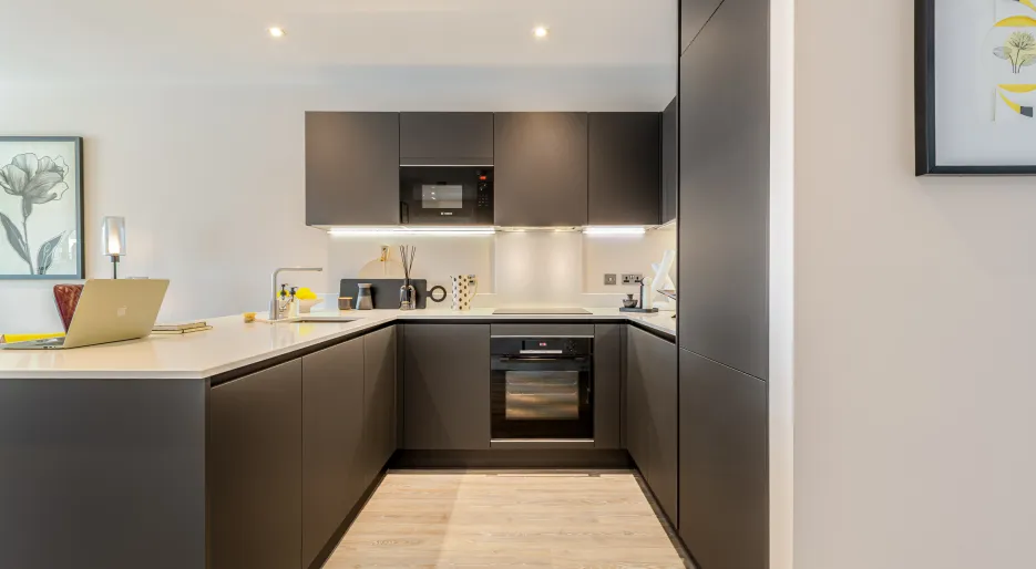 The Liberty, one bed one bath show home, kitchen