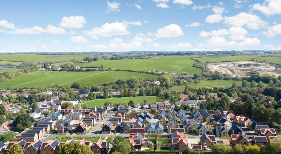 Hollymead Square, ariel shot
