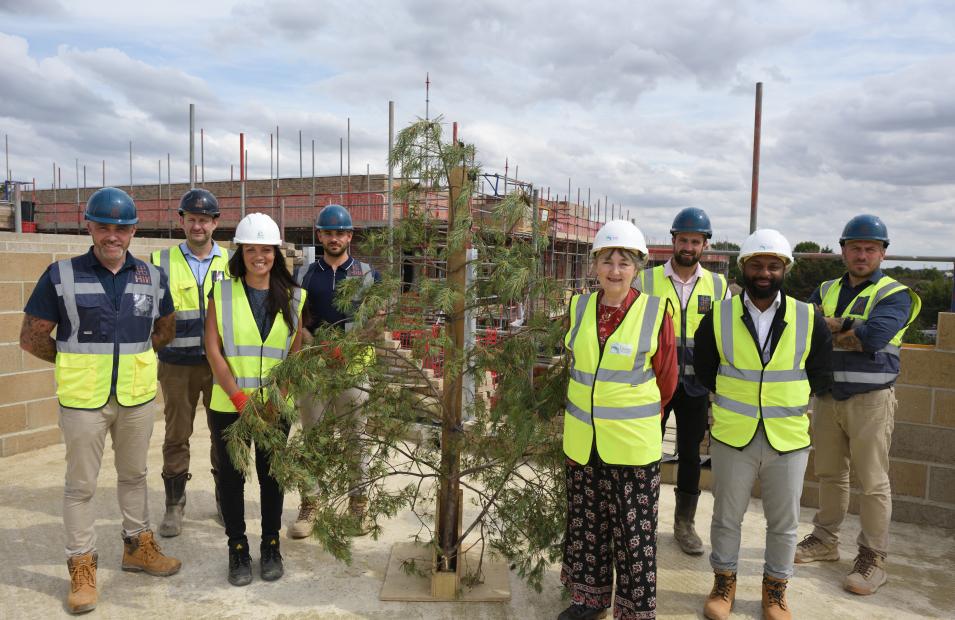 People gathered for Campkin topping out