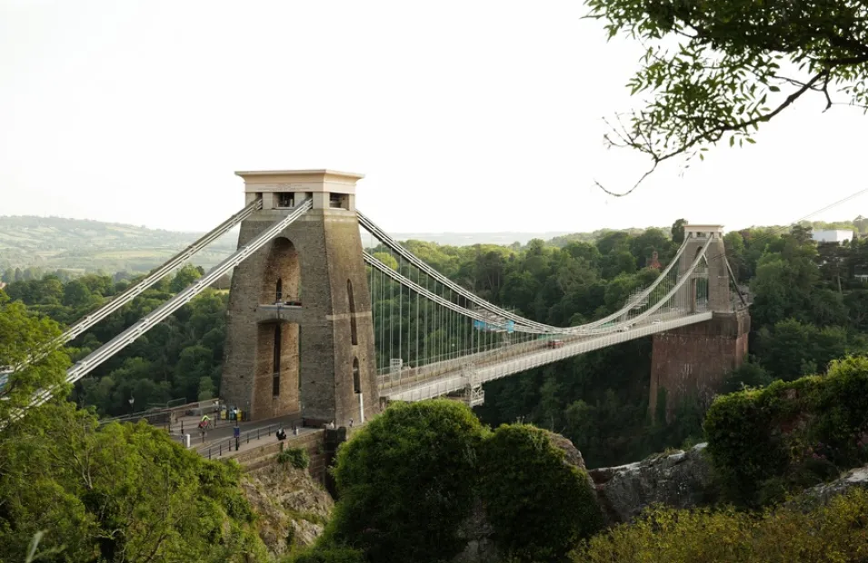View of Clifton suspension bridge near Bristol