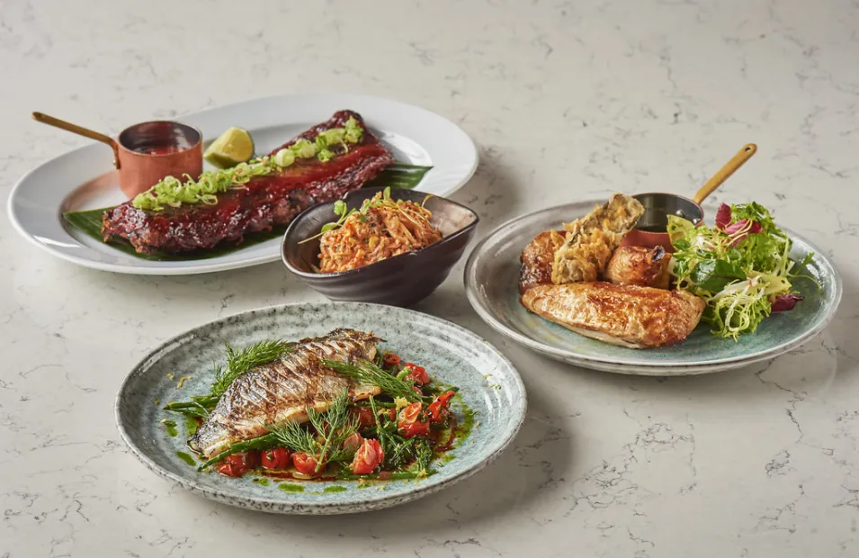 brentford resturants a la carte food on table