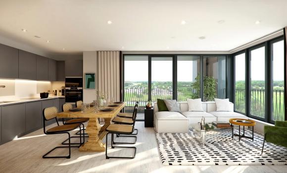 Living Area in Apartment 98