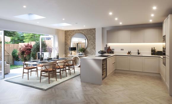 The Clifton Collection, Regency Mews Kitchen, Dining, Living CGI