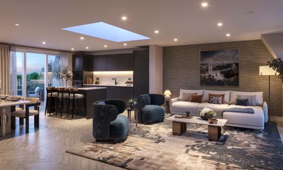 The Clifton Collection, Regency Mews Kitchen, Dining, Living CGI