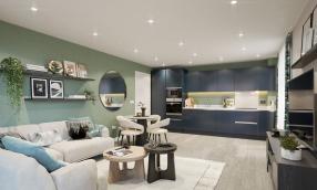 CGI Brenner Building Kitchen Shot - Canalside Quarter