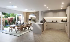 The Clifton Collection,  Regency Mews Kitchen, Dining, Living CGI