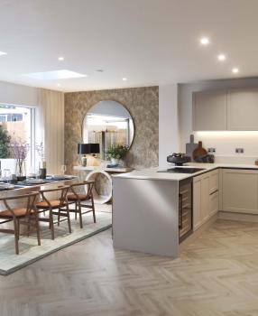 The Clifton Collection, Regency Mews Kitchen, Dining, Living CGI
