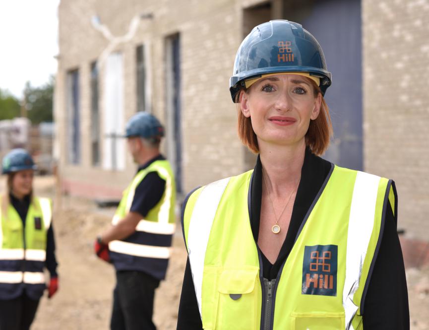 Woman on construction site