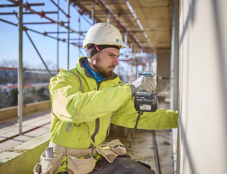 supplier working on a Hill Group construction site