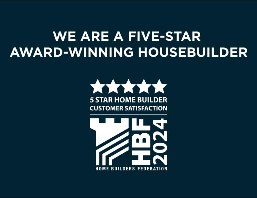 HBF logo we are a five star award-winning housebuilder