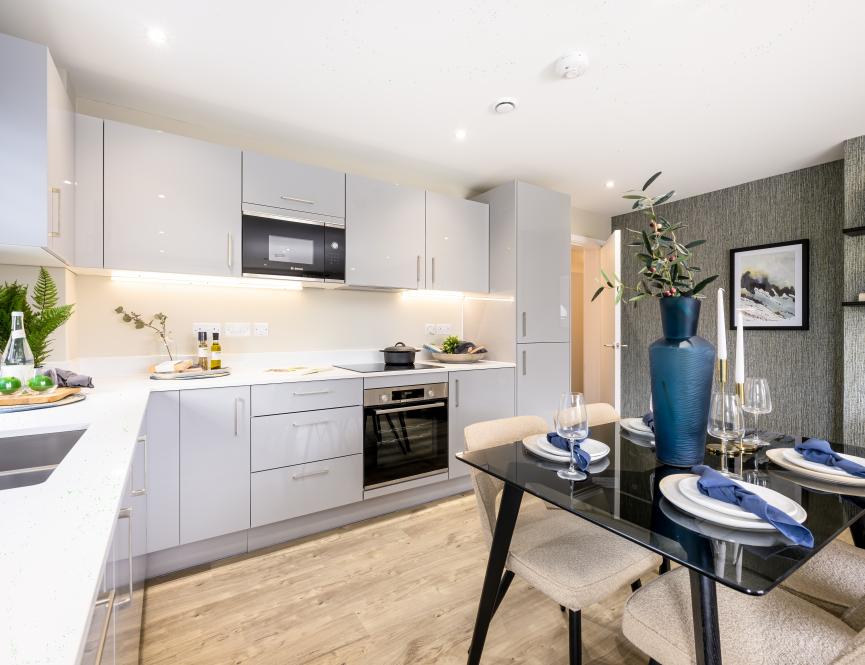 Show Apartment Kitchen at St James Quay, Norwich 