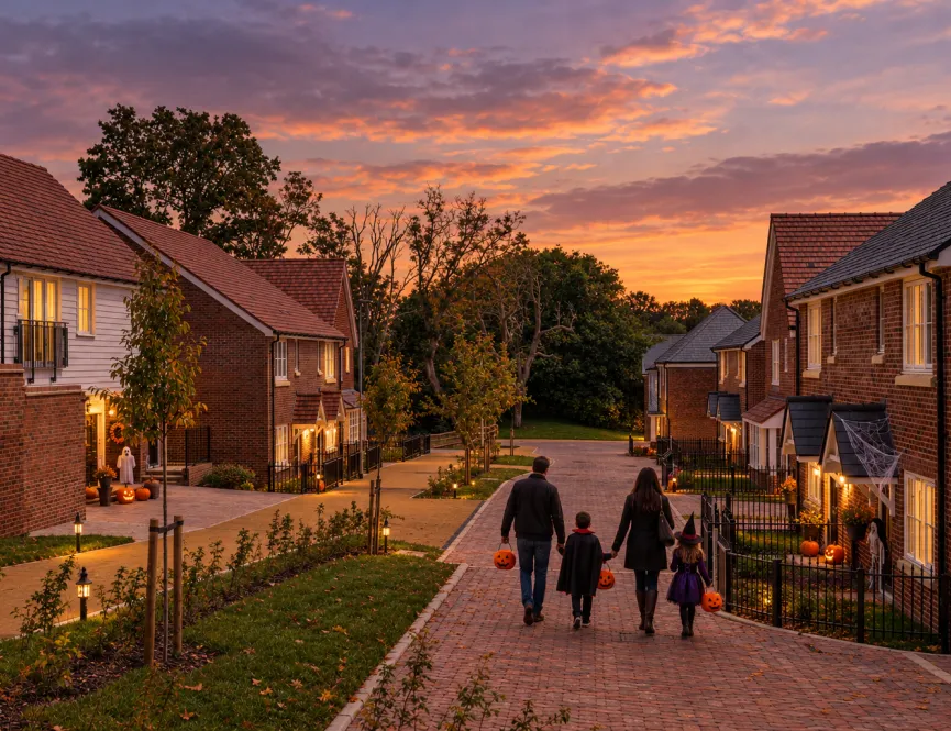 Twilight Trick-or-Treating in the Townhomes