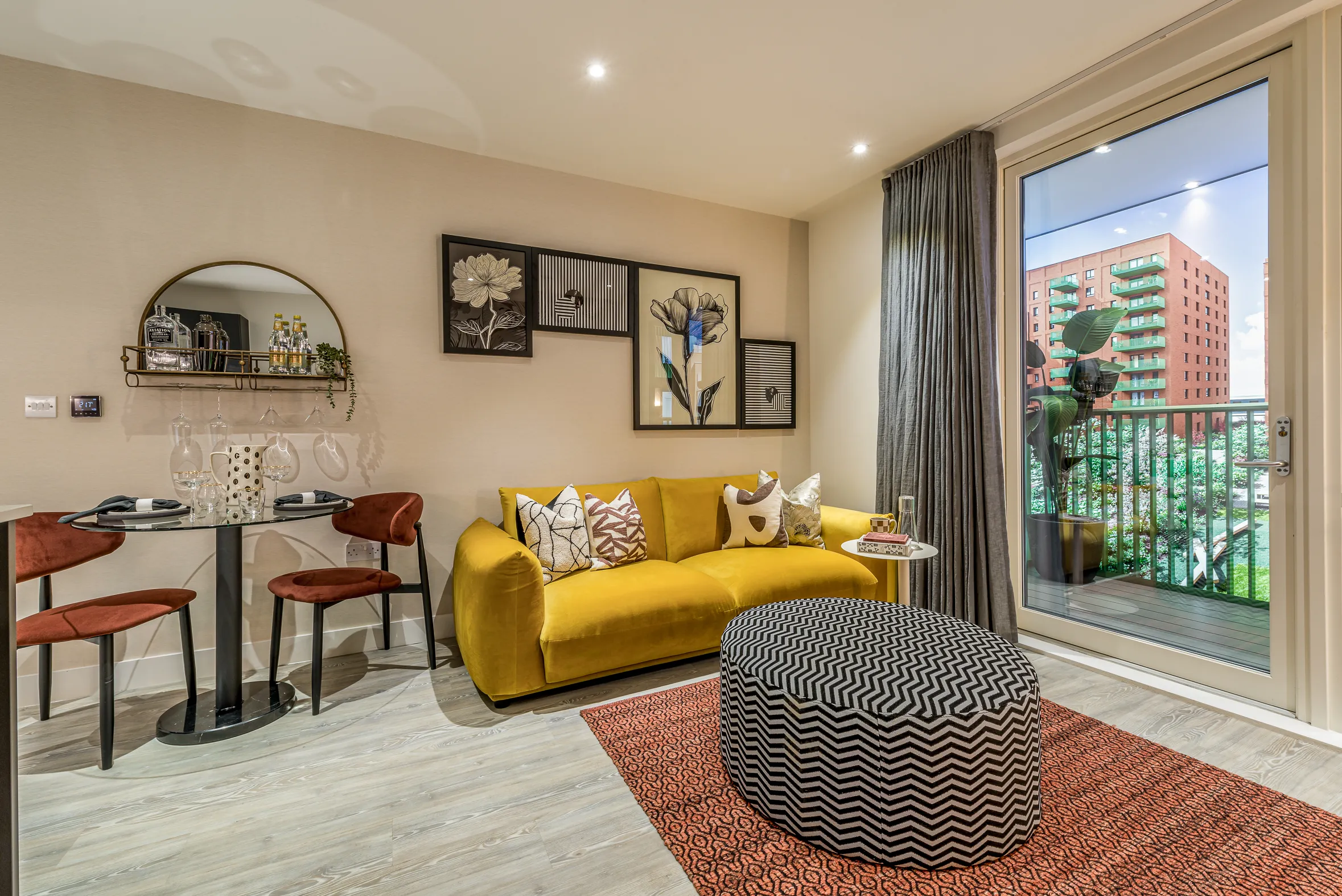 Dagenham Green, show home, living room